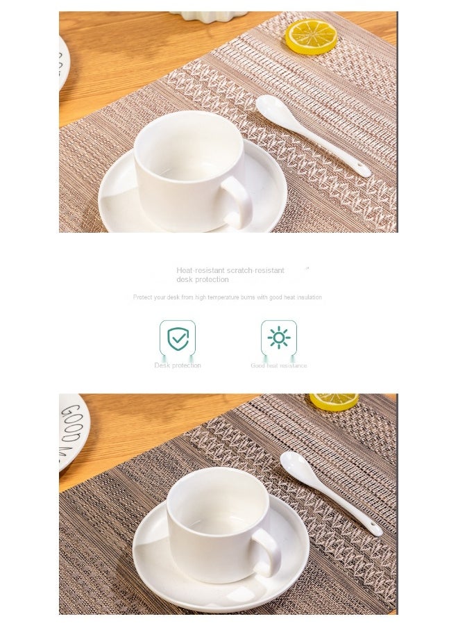 NIBEMINENT 2pcs Silver Rose Gold Placemat Pvc Insulation Mat Non-slip Western Restaurant Fork Tray Cloth Mat  - Image 3