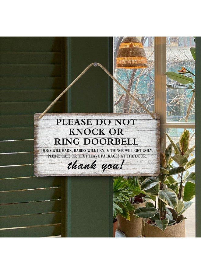 tosles Baby Sleeping Sign For Front Door Please Do Not Knock Or Ring Doorbell Sign Funny Welcome Go Away Signs No Soliciting Sign For Home Don'T Disturb Hanging Sign Wall Decor - Image 4