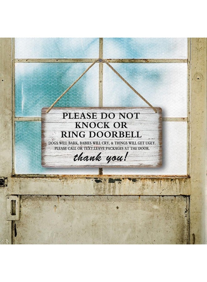 tosles Baby Sleeping Sign For Front Door Please Do Not Knock Or Ring Doorbell Sign Funny Welcome Go Away Signs No Soliciting Sign For Home Don'T Disturb Hanging Sign Wall Decor - Image 3
