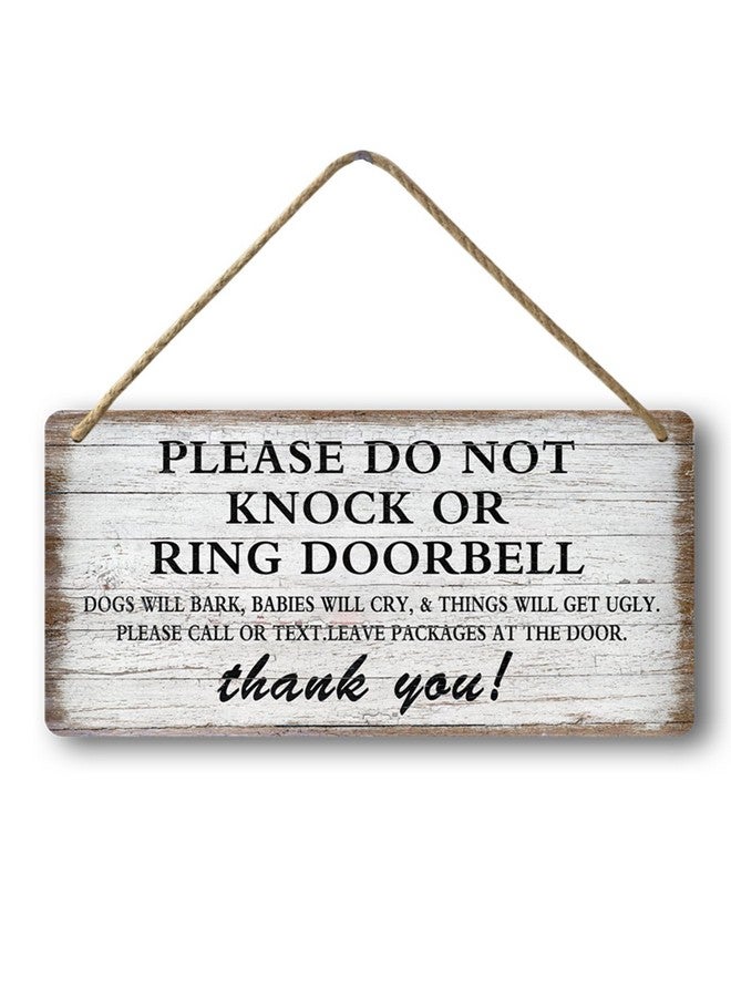 tosles Baby Sleeping Sign For Front Door Please Do Not Knock Or Ring Doorbell Sign Funny Welcome Go Away Signs No Soliciting Sign For Home Don'T Disturb Hanging Sign Wall Decor - Image 1