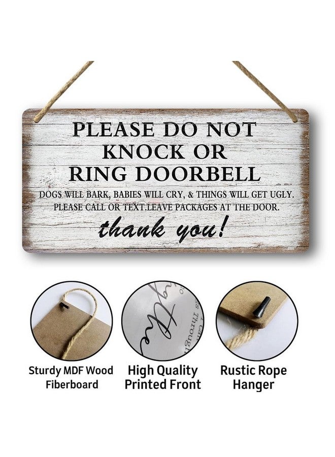 tosles Baby Sleeping Sign For Front Door Please Do Not Knock Or Ring Doorbell Sign Funny Welcome Go Away Signs No Soliciting Sign For Home Don'T Disturb Hanging Sign Wall Decor - Image 2
