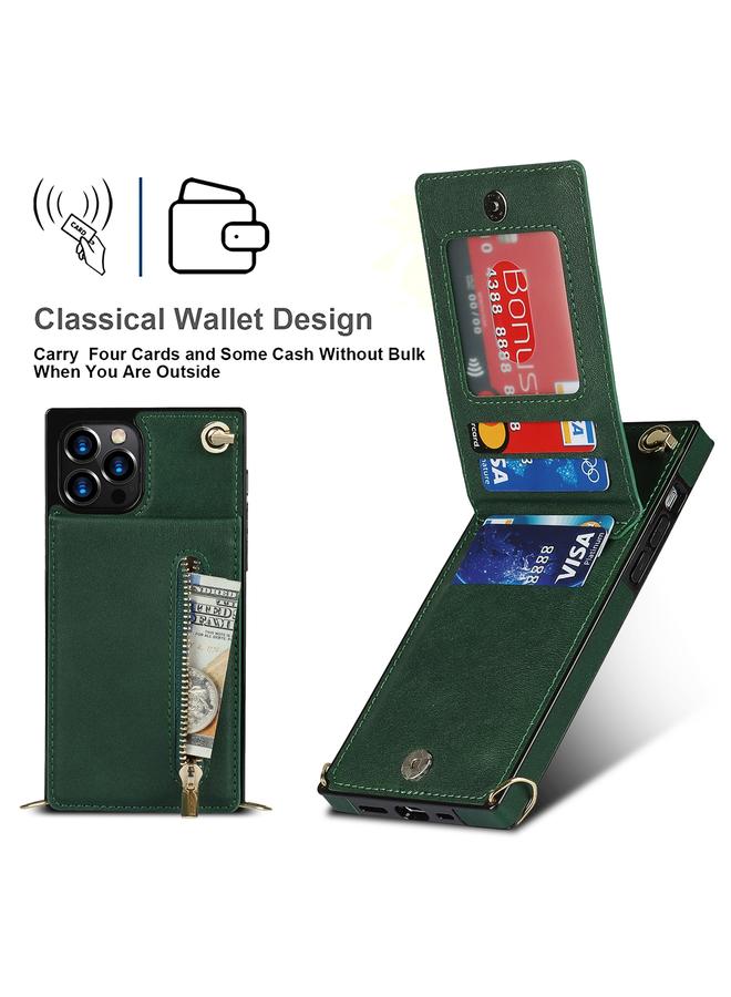 S-TOP Case For iPhone 14 Plus Cross-body Zipper Square Phone Case with Holder - Image 4