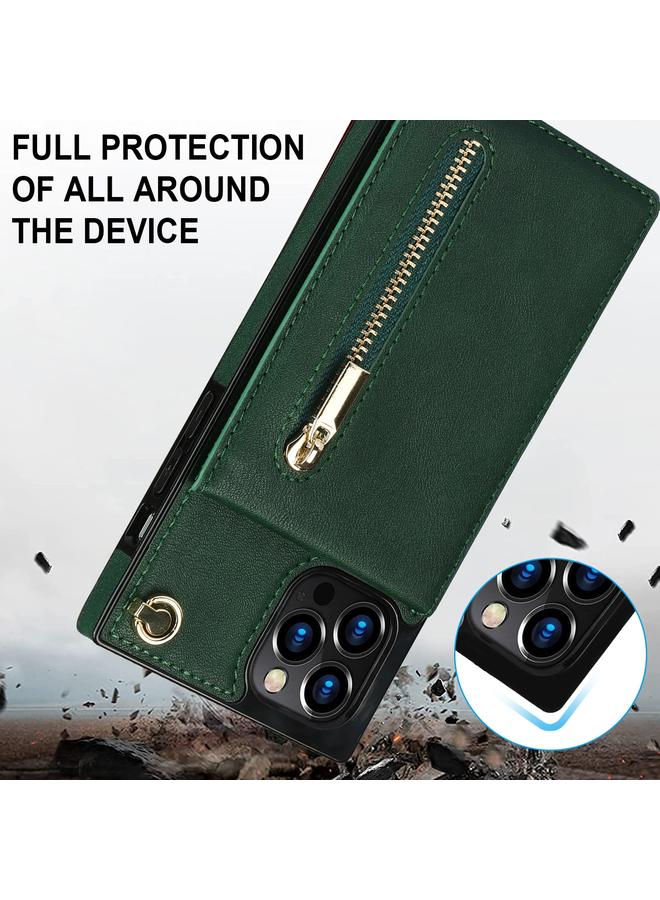 S-TOP Case For iPhone 14 Plus Cross-body Zipper Square Phone Case with Holder - Image 5