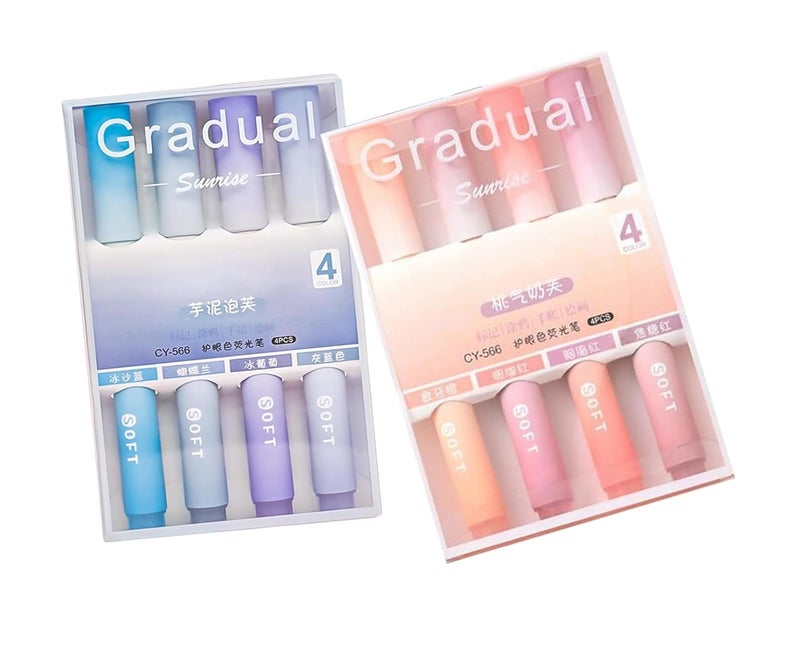 CLOSAL ® Aesthetic Cute Highlighter Pen || Highlighters Markers Pen || Pastel Highlighter Pen Set || Cute Highlighter Pastels (Blue & Orenge) - Image 1
