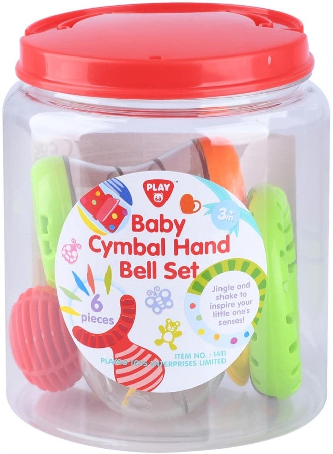 Playgo Baby Cymbal Hand Bell 6?Piece Set – Cause Effect Sensory Toy (3–6M) - Image 1