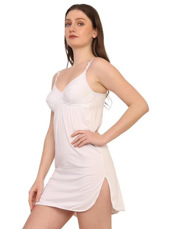 TIZEE Cotton Bra Camisole Slip for Women White Soft Breathable Bra-Style Underslip Innerwear Sleeveless Layering Camisole Size 2XL - Image 3