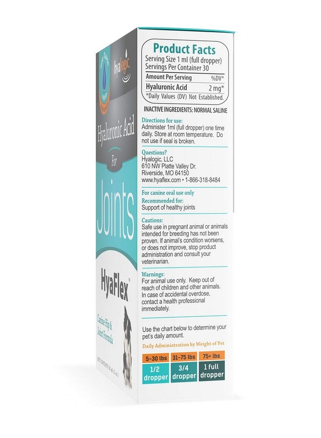 هالوجيك حمض الهيالورونيك هيالوجيك هيافليكس للكلاب - مستلزمات حيوانات أليفة فاخرة للعناية بالمفاصل والبشرة والعين والفراء - مكمل طبيعي للمفاصل للكلاب لتعزيز الحركة (30 مل) - Image 3