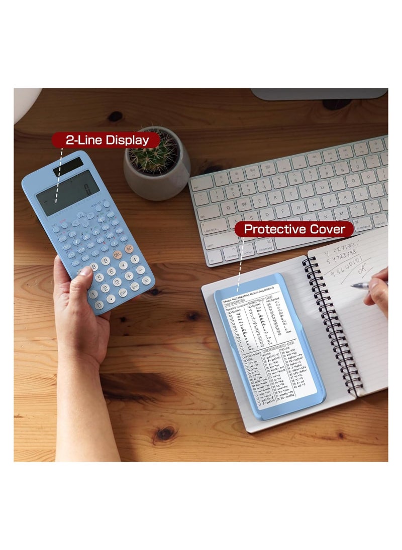 Scientific Calculator for Students, Standard Scientific Calculator, 2-Line Math Calculator with Dust Cover, Middle and High School Supplies for Sudents, Portable and Cute School Office Supplies - Image 3
