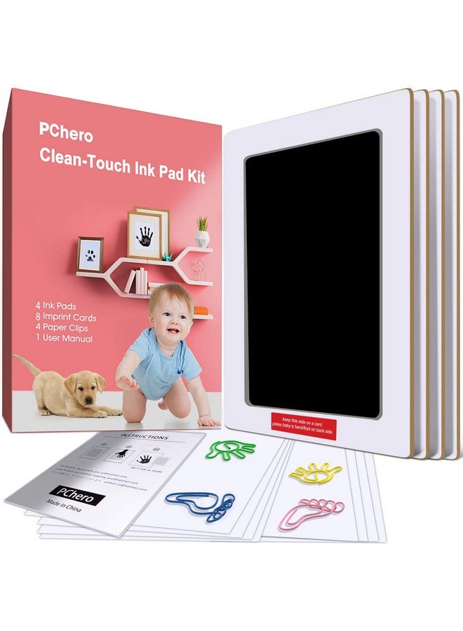 PChero Size Baby Inkless Handprint And Footprint Kit With 4 Ink Pads And 8 Imprint Cards By Pchero, Ideal For Family Keepsake Newborn Registry Baby Shower Present - Image 1