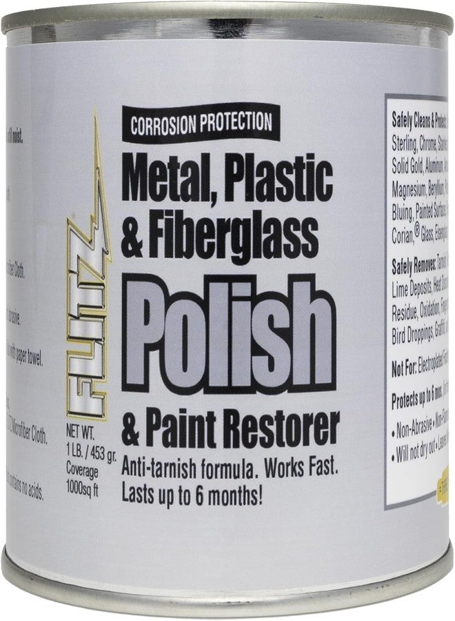 Flitz Multi-Purpose Metal Polish Paste - 1lb Can of USA-Made Chrome Polish - Works on Stainless Steel, Aluminum, Plastic, Jewelry and Cars - Non-Abrasive Cleaner & Rust Remover (1 Pack) - Image 1