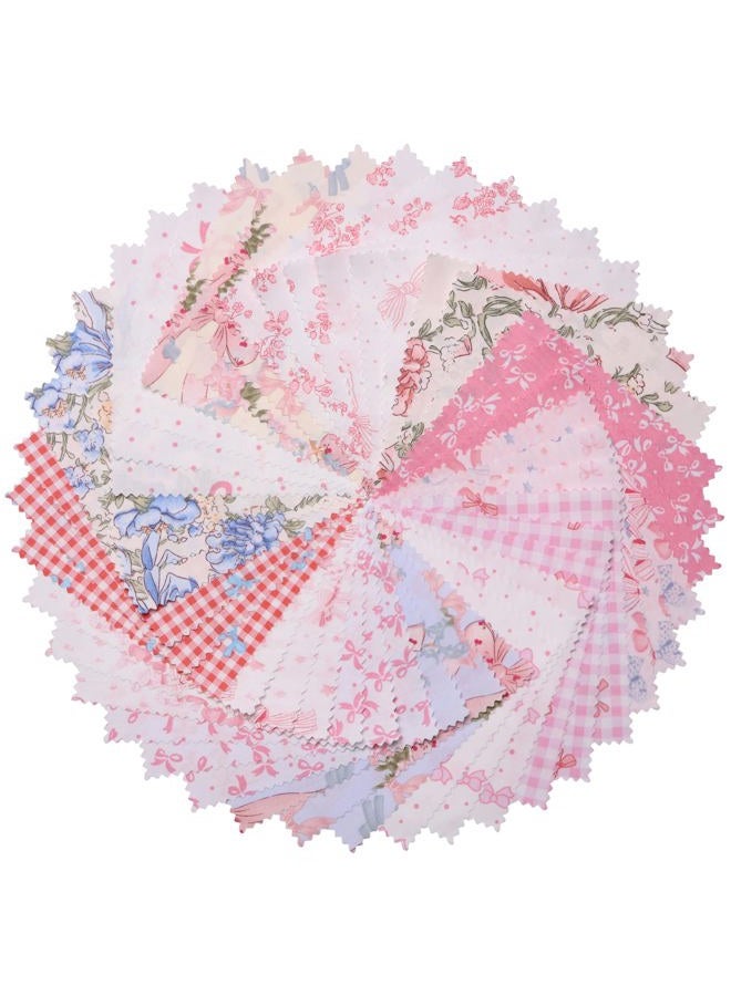 Hanjunzhao Bow Print Cotton Fabric Squares, Layer Cake Fabric Clearance for Quilting 10 inch, Layer Cakes 10 inch Squares for Quilting, DIY Bowknot, Holiday Valentine's Party Decor, and Crafts, Bows - Image 2