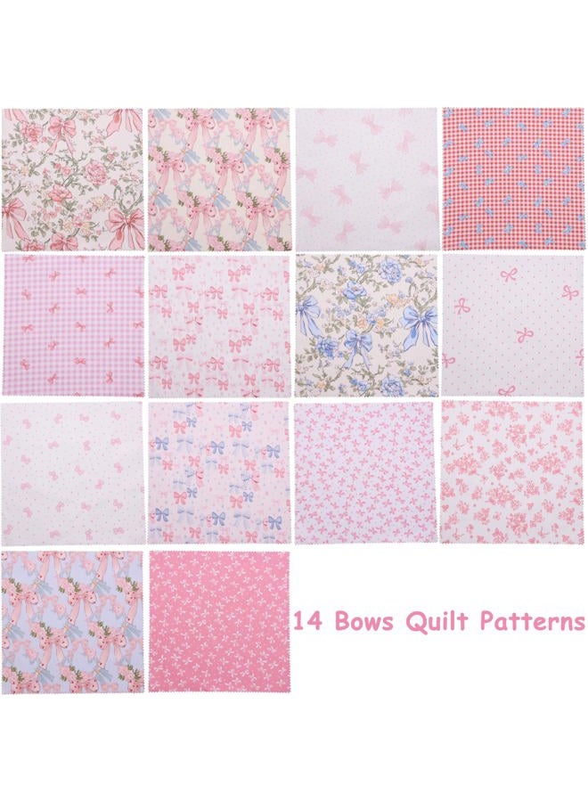 Hanjunzhao Bow Print Cotton Fabric Squares, Layer Cake Fabric Clearance for Quilting 10 inch, Layer Cakes 10 inch Squares for Quilting, DIY Bowknot, Holiday Valentine's Party Decor, and Crafts, Bows - Image 3