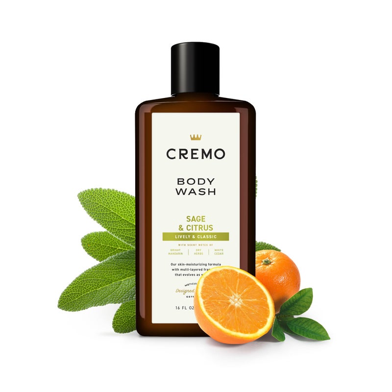 Cremo Rich-Lathering Sage & Citrus Body Wash, A Revitalizing Combination of Bright Mandarin, Dry Herbs and White Cedar, 16 Fl Oz (2-Pack) - Image 4