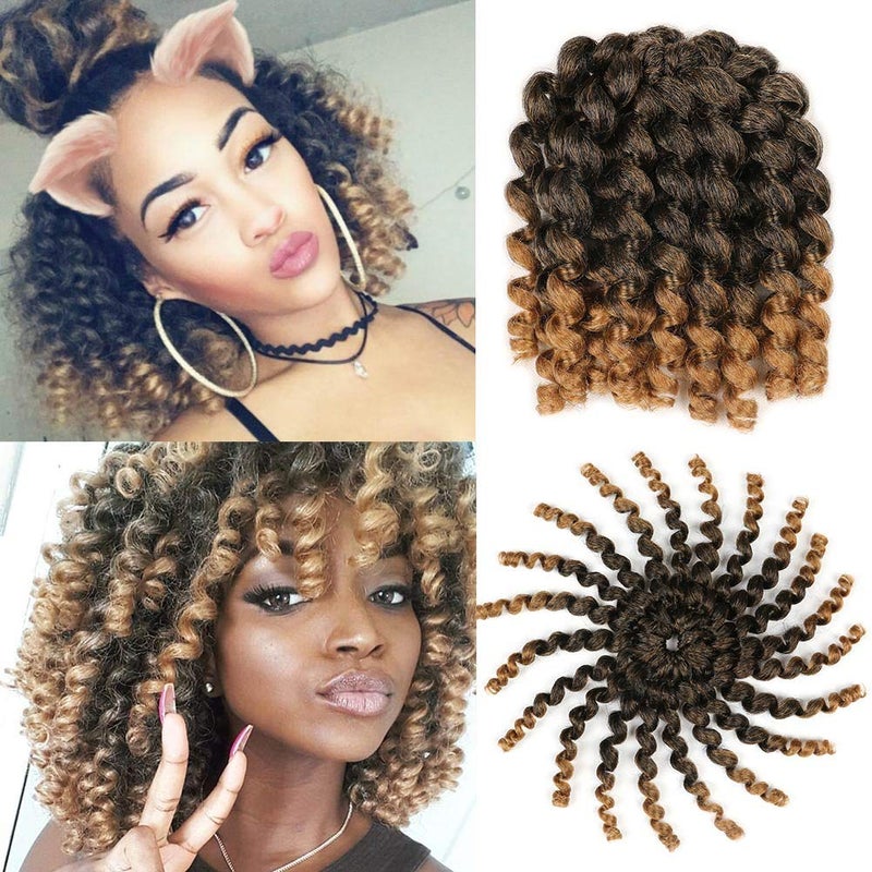 Xtrend 5 Packs Wand Curl Hair 8inch Jamaican Bounce Synthetic Crochet Twist Braids Hair Extension 20strandspack Xtrend Hair 1B27 5packsLot