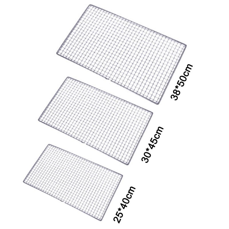 GEZICHTA Carbon Baking Mesh Mats, Barbecue Grill Net - Stainless Steel Cross Wire, 2540cm for Outdoor Picnic, BBQ - Image 3