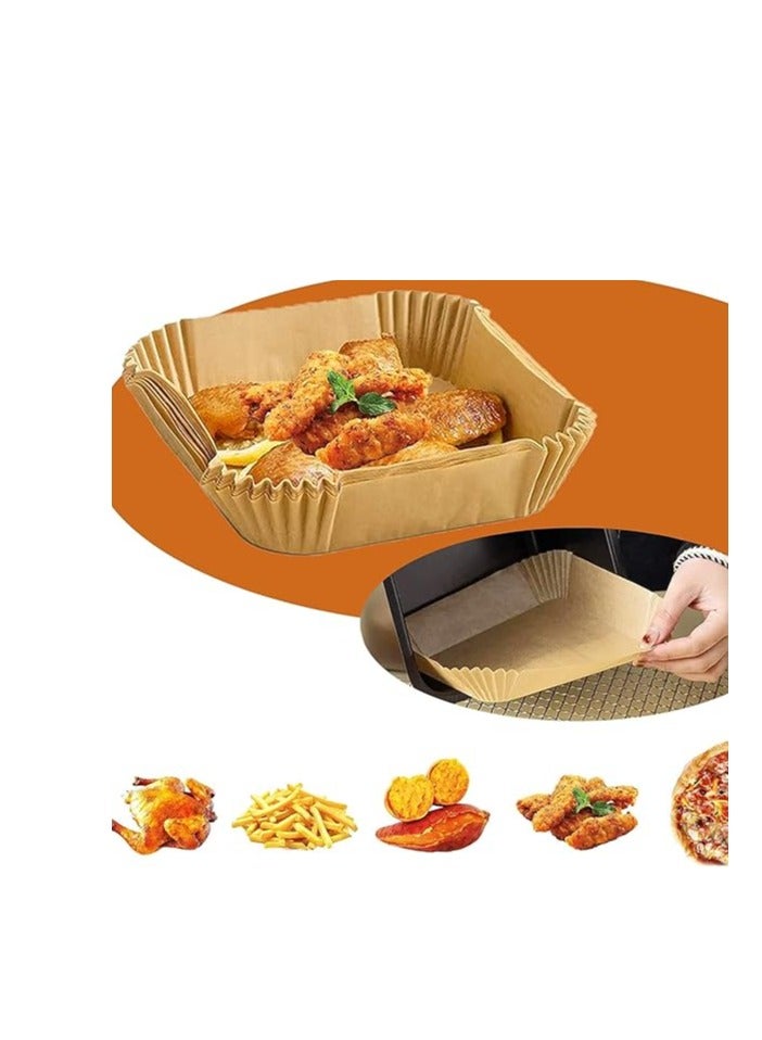 Air Fryer Disposable Paper Liners 100 Sheets Non Stick Baking Parchment Oil Proof Heat Resistant Cooking Paper for Air Fryer Oven Microwave Round Food Safe Disposable Kitchen Accessories - Image 5