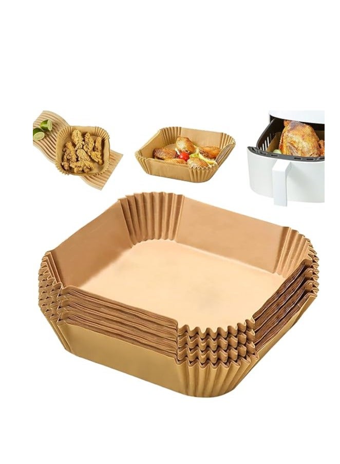 Air Fryer Disposable Paper Liners 100 Sheets Non Stick Baking Parchment Oil Proof Heat Resistant Cooking Paper for Air Fryer Oven Microwave Round Food Safe Disposable Kitchen Accessories - Image 3