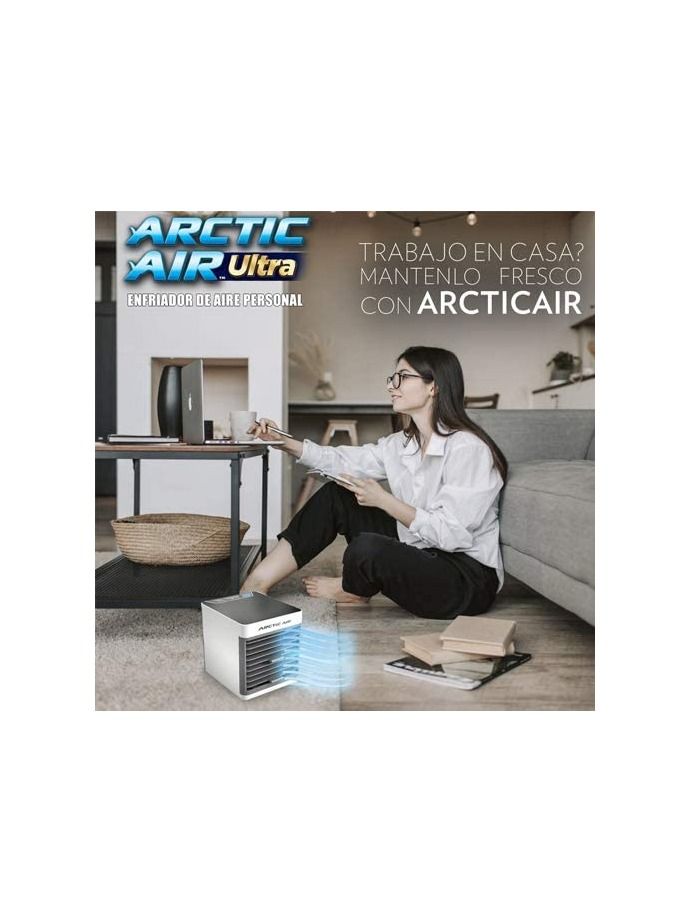 ARCTIC AIR Portable Arctic Air Ultra Mini Conditioner USB Portable 3in1 Humidifier And Purifier Cooler For Personal Space Blue/White - Image 1