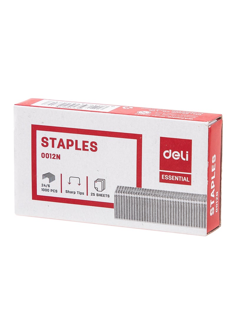 Deli Staples Staple 24/6 Pack of 20 Boxes, 1000 PCS , Can Staple Up to 25 Sheets - Image 2