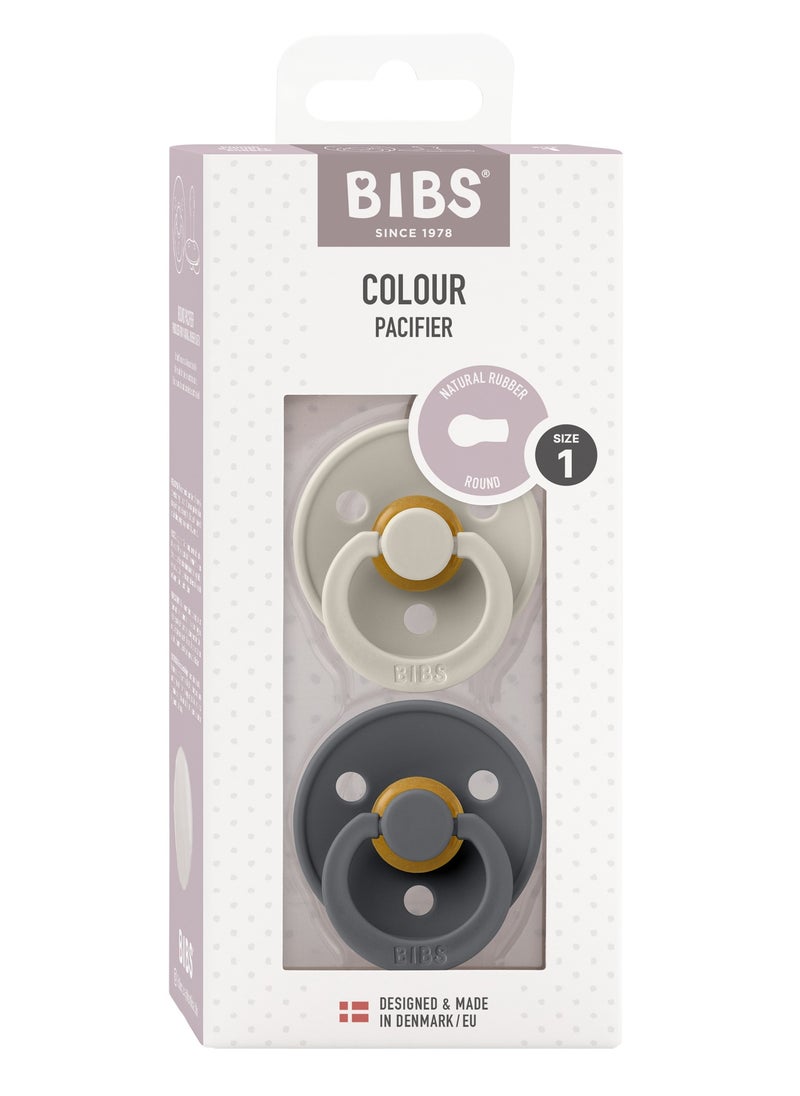 BIBS - BIBS Pacifier Colour Round Pack of 2 Size 1 (0-6 months) - Image 1