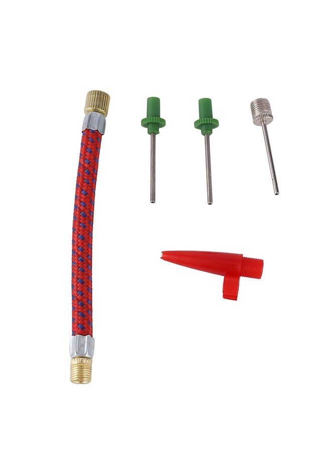 LAWAZIM Tube Inflator Kit Air Pump Tool -5 Piece- Lightweight Quick Inflation Universal Fit Flexible Pump Hose Tube with Three Nozzles -for Bike Tires Toys Balls and Inflatables for Indoor and Outdoor  - Image 2