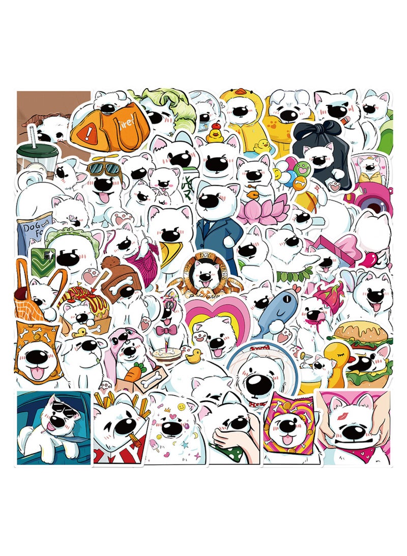 قوس قزح أورينبو 50 قطعة من ملصقات كلاب سامويد اللطيفة لزجاجات المياه ملصقات حيوانات كرتونية كاواي للأطفال ملصقات مضحكة مقاومة للماء لدفتر القصاصات والمخطط والكمبيوتر المحمول والهاتف والأمتعة والدراجة - Image 1