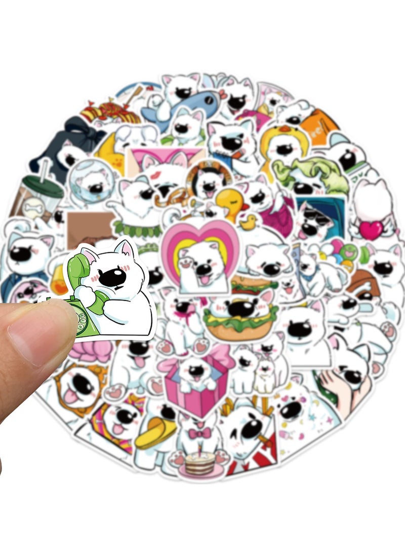 قوس قزح أورينبو 50 قطعة من ملصقات كلاب سامويد اللطيفة لزجاجات المياه ملصقات حيوانات كرتونية كاواي للأطفال ملصقات مضحكة مقاومة للماء لدفتر القصاصات والمخطط والكمبيوتر المحمول والهاتف والأمتعة والدراجة - Image 2