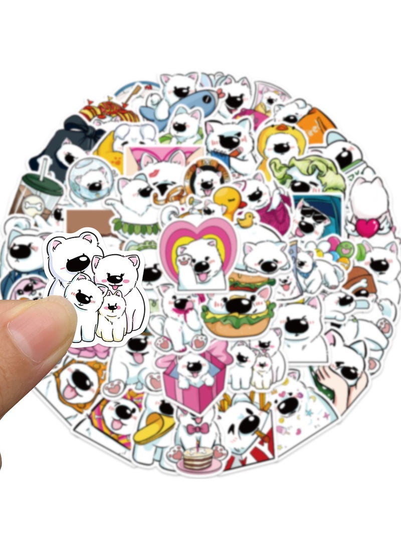 قوس قزح أورينبو 50 قطعة من ملصقات كلاب سامويد اللطيفة لزجاجات المياه ملصقات حيوانات كرتونية كاواي للأطفال ملصقات مضحكة مقاومة للماء لدفتر القصاصات والمخطط والكمبيوتر المحمول والهاتف والأمتعة والدراجة - Image 4
