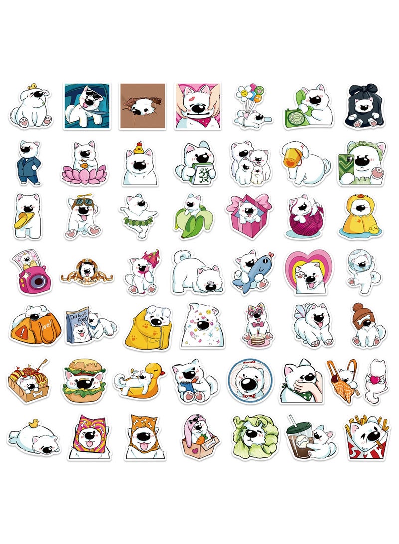 قوس قزح أورينبو 50 قطعة من ملصقات كلاب سامويد اللطيفة لزجاجات المياه ملصقات حيوانات كرتونية كاواي للأطفال ملصقات مضحكة مقاومة للماء لدفتر القصاصات والمخطط والكمبيوتر المحمول والهاتف والأمتعة والدراجة - Image 3