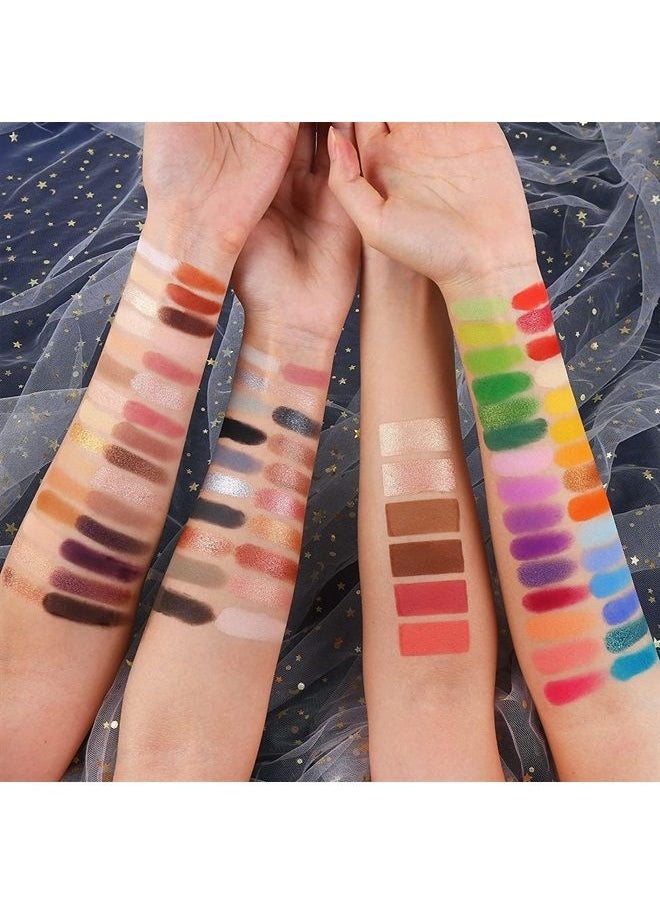 Ucanbe 86 Colors Nude Eyeshadow Palette with 15pcs Makeup Brushes Set, Matte Glitter Long Lasting Highly Pigmented Waterproof Colorful Eye Shadow Contour Blush Powder Highlighter All in One  - Image 3