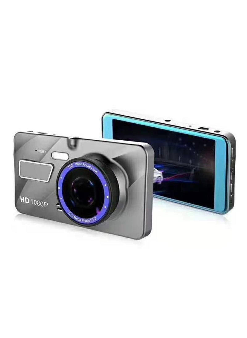 GULFLINK One Way By Vehicle Driving Recorder 4 inch Touch Screen Dual Lens Car Camera DVR Front And Rear Dash Camera.  - Image 1