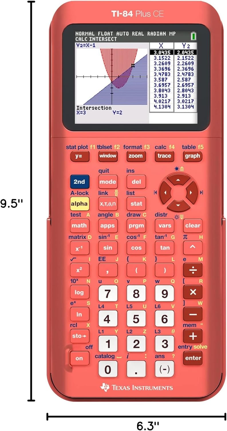 TEXAS INSTRUMENTS TI-84 Plus CE Color Graphing Calculator, Coral (Metallic) - Image 3