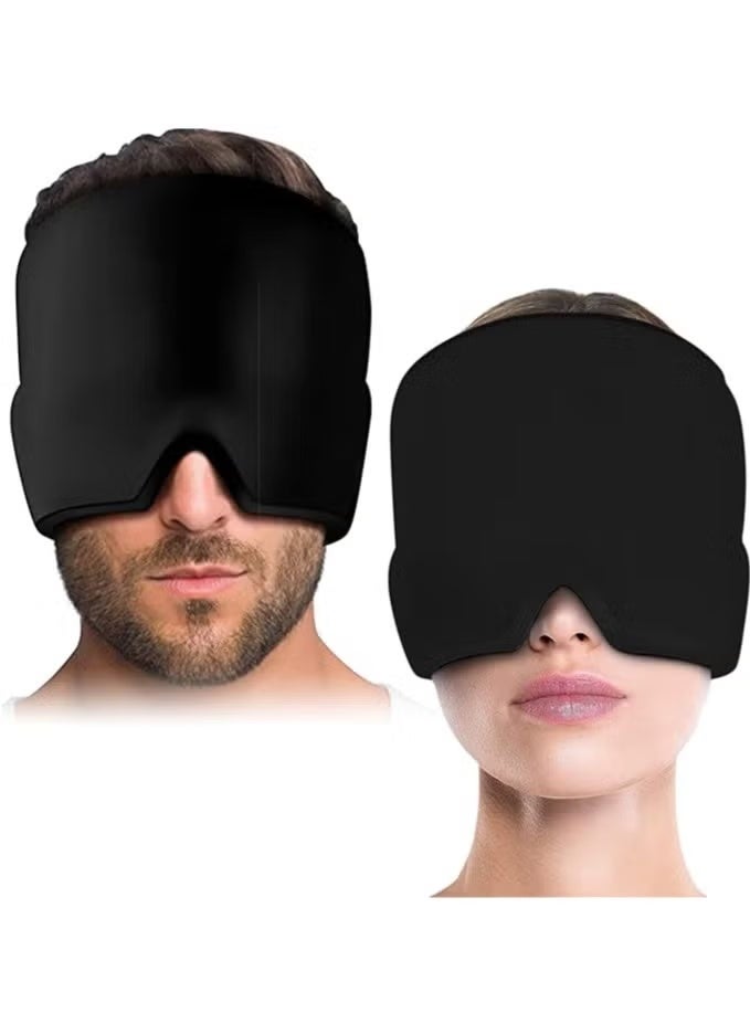 Headache Relief Hat Cold Hot Therapy Headache Relief Cap for Puffy EyesTension Sinus & Stress Relief Black - Image 1