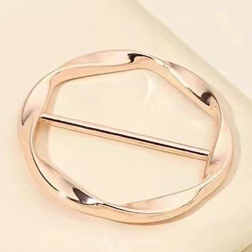 2024 Spring Summer T-Shirt Scarf Knot Clip Rose Gold  - Image 1