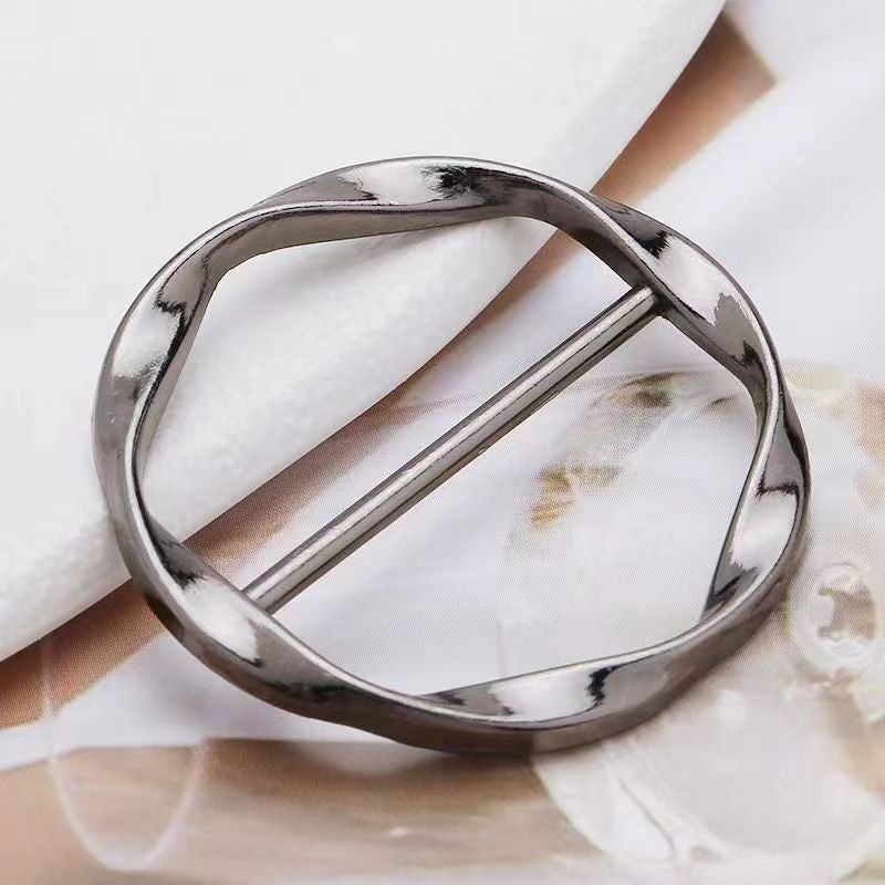 2024 Spring Summer T-Shirt Scarf Knot Clip Rose Gold  - Image 4