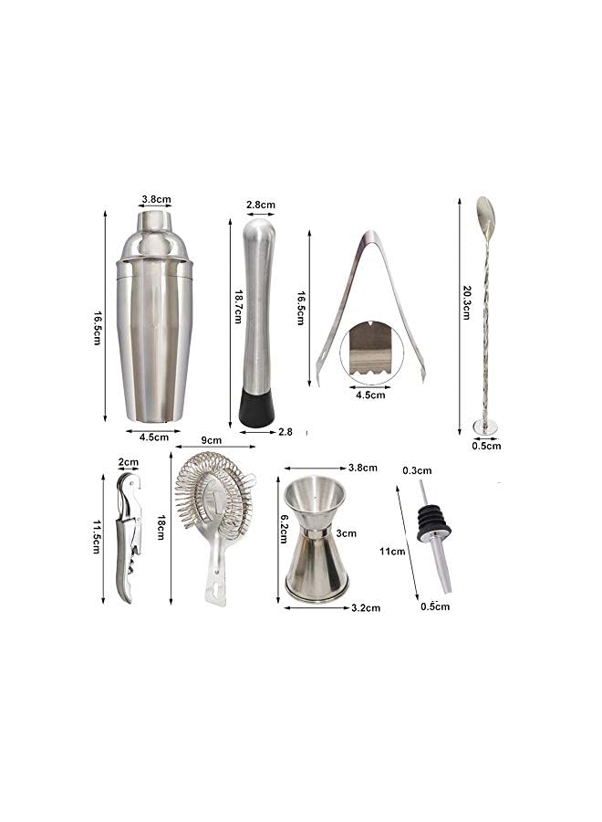 U-HOOME Kit,U-HOOME 10-Piece Bar Tool Set with Stand Bamboo,with All Bar Accessories, Cocktail Strainer, Double Jigger, Bar Spoon, Bottle Opener, Pour Spouts - Image 2