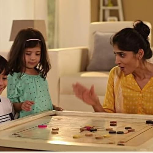 JTC Superior Matte Finish Practice Carrom Board for Serious Professional Practice with Coins Striker and Powder Beige ABC- Engineering Wood (32 x 32 Inches with Stand Style A) - Image 4