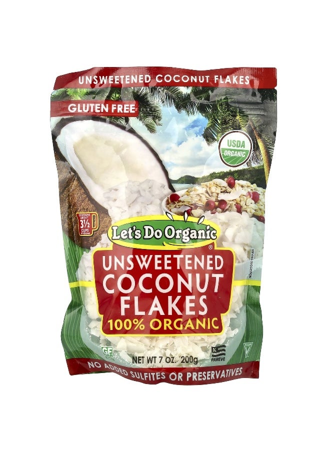 Edward & Sons Edward & Sons, Let's Do Organic®, 100% Organic Unsweetened Coconut Flakes, 7 oz (200 g)  - Image 1