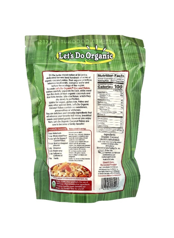 Edward & Sons Edward & Sons, Let's Do Organic®, 100% Organic Unsweetened Coconut Flakes, 7 oz (200 g)  - Image 2