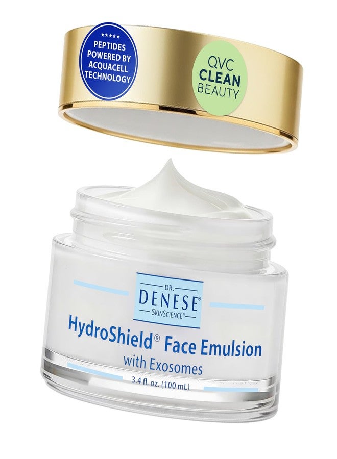 Dr. Denese HydroShield Face Emulsion with Exosome 3.4 oz – Lightweight Hydrating Face Moisturizer with Ceramides, Squalane & Sodium PCA – Emollient Rich Night Cream for All Skin Types - Image 1