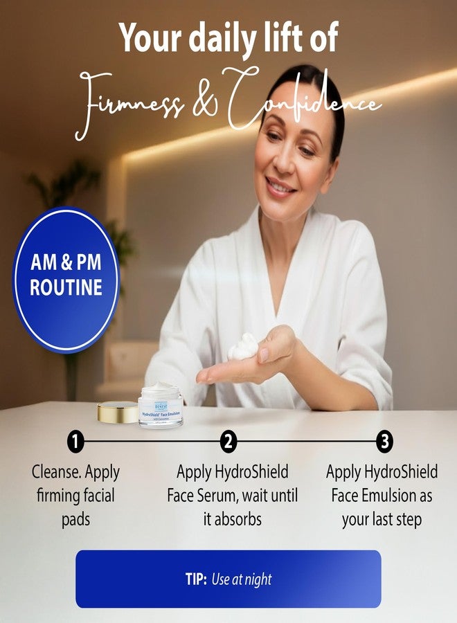 Dr. Denese HydroShield Face Emulsion with Exosome 3.4 oz – Lightweight Hydrating Face Moisturizer with Ceramides, Squalane & Sodium PCA – Emollient Rich Night Cream for All Skin Types - Image 5