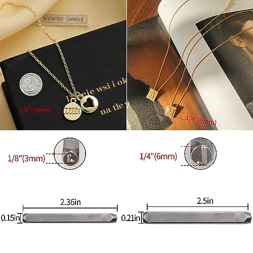 DkOvn Metal Stamping Kit, Complete Jewelry Making Stamping Tools with 6mm Font Uppercase, Number Punches & 3mm Lowercase Letter, Metal Stamping Jig, Hammer and Steel Bench Block - Image 2