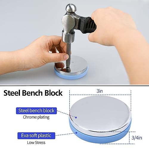 DkOvn Metal Stamping Kit, Complete Jewelry Making Stamping Tools with 6mm Font Uppercase, Number Punches & 3mm Lowercase Letter, Metal Stamping Jig, Hammer and Steel Bench Block - Image 5