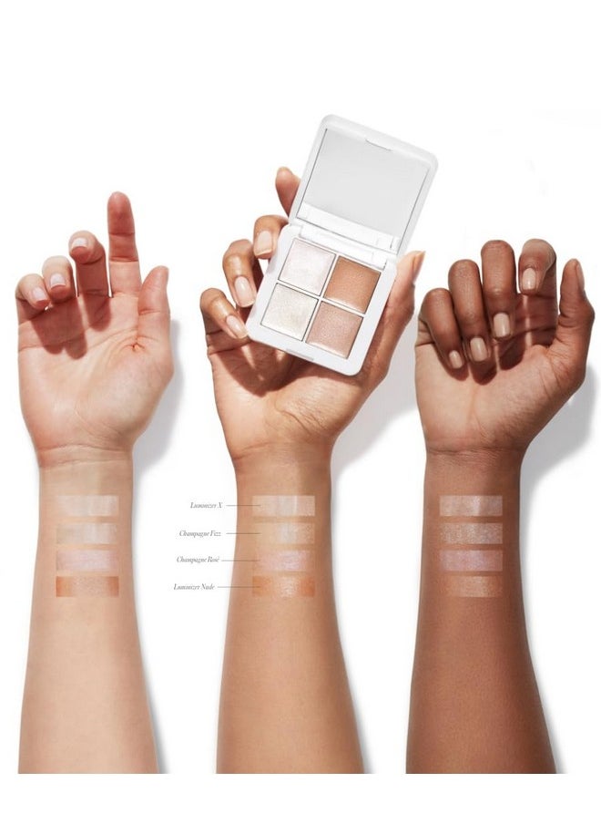 آر إم إس بيوتي مجموعة مكياج RMS Beauty Glow Quad Mini - لوحة مكياج، مكياج كريمي مُضيء، لوحة أحمر خدود، لون شفاه خدود، مكياج مُضيء، لوحة مكياج للوجه، الكل في واحد  - Image 3