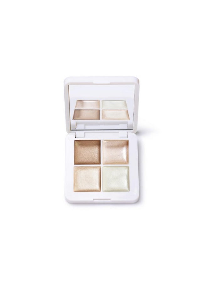 آر إم إس بيوتي مجموعة مكياج RMS Beauty Glow Quad Mini - لوحة مكياج، مكياج كريمي مُضيء، لوحة أحمر خدود، لون شفاه خدود، مكياج مُضيء، لوحة مكياج للوجه، الكل في واحد  - Image 1