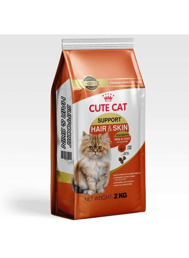 Cute Cat dry cat food for hair and skin care 2 KG