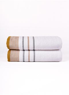Baltic Linen 100% Cotton Ultra Soft Bath Towel Set, 70x140 cm, Quick Dry, Super Absorbent, Antibacterial Treatment, 550 GSM Terry-  Weft collection  - Image 1