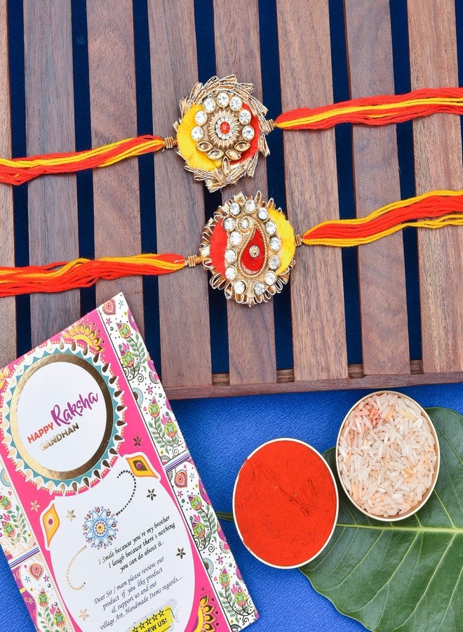 Pride Store BHAIYA (Pack of 2) rakhi for brother Rakhi, 1 Tilak Pack With Rakshabandhan Greet Card For Brothers. - Image 3