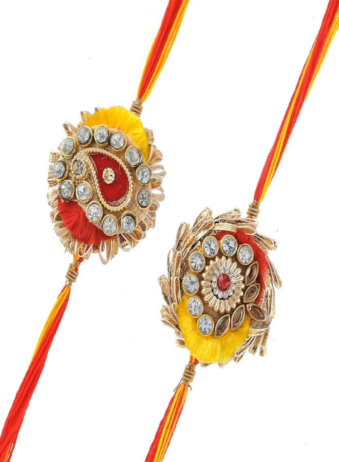 Pride Store BHAIYA (Pack of 2) rakhi for brother Rakhi, 1 Tilak Pack With Rakshabandhan Greet Card For Brothers. - Image 1