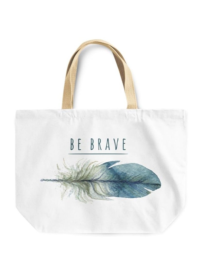 Be Brave Feather Tote Bag